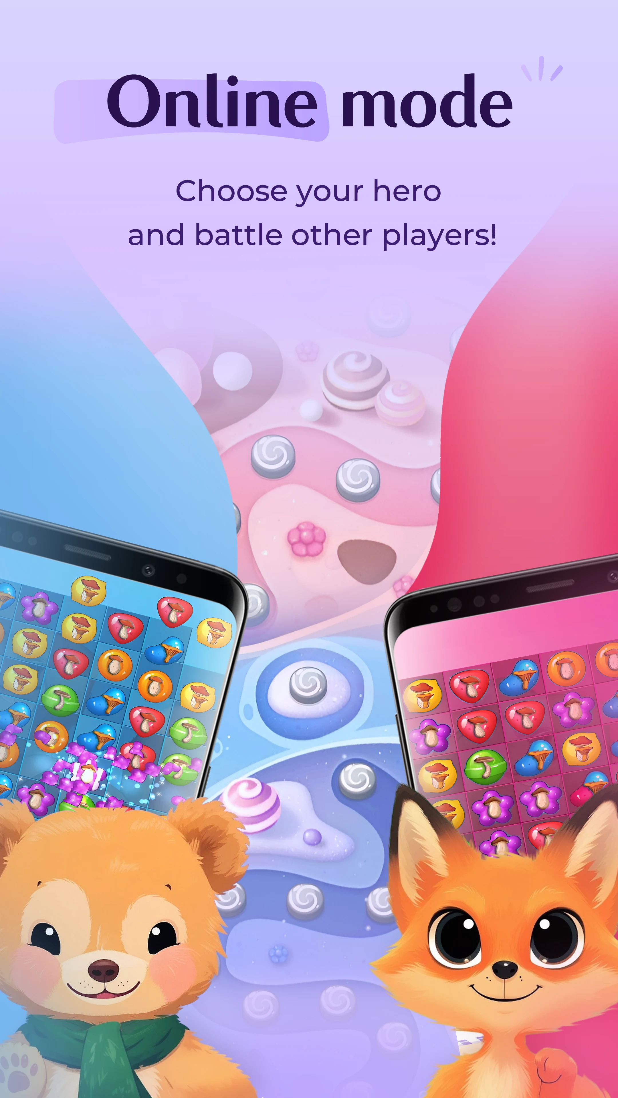 Bear and Fox Match Puzzle Game screenshot