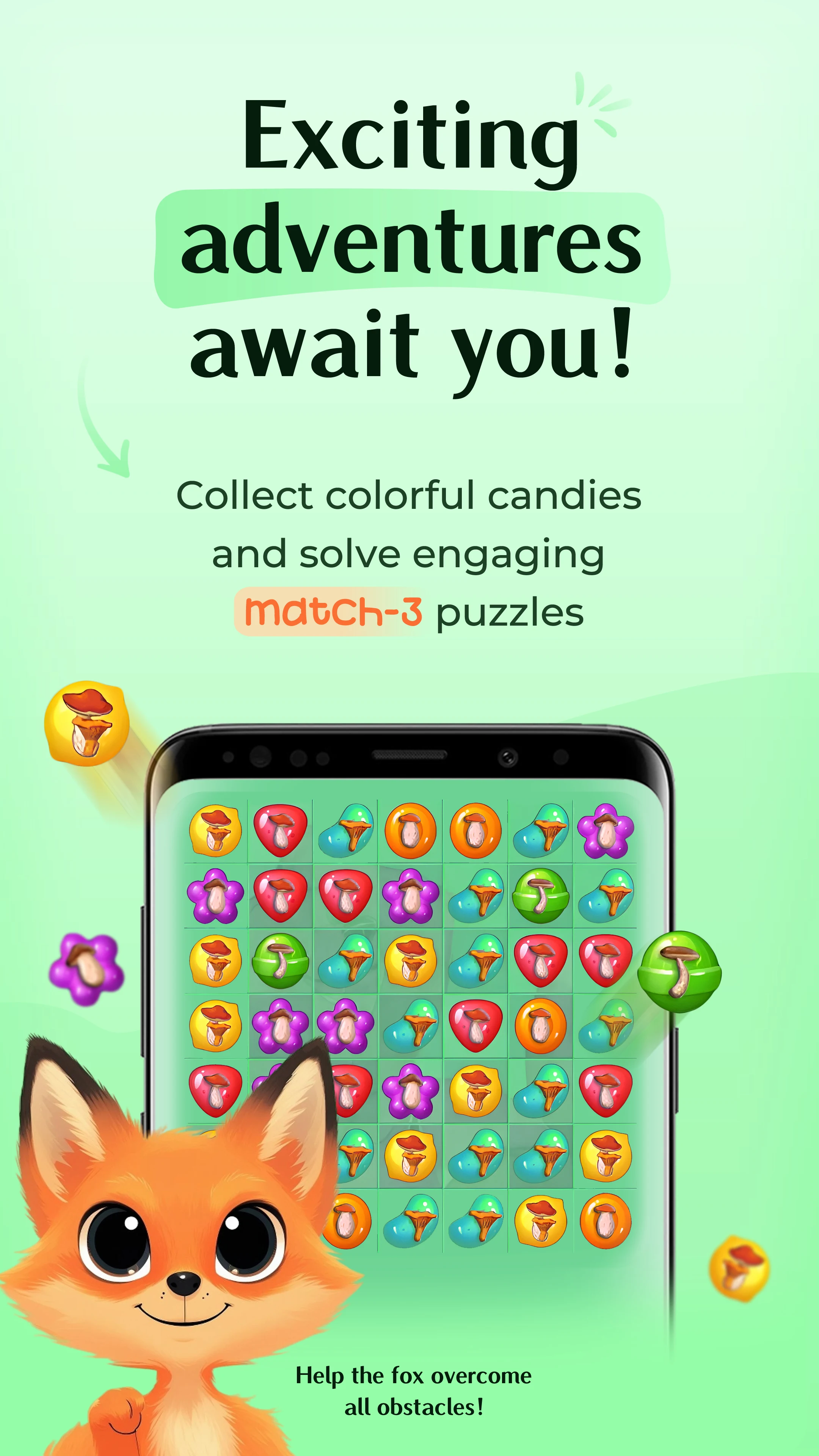 Bear and Fox Match Puzzle Game screenshot