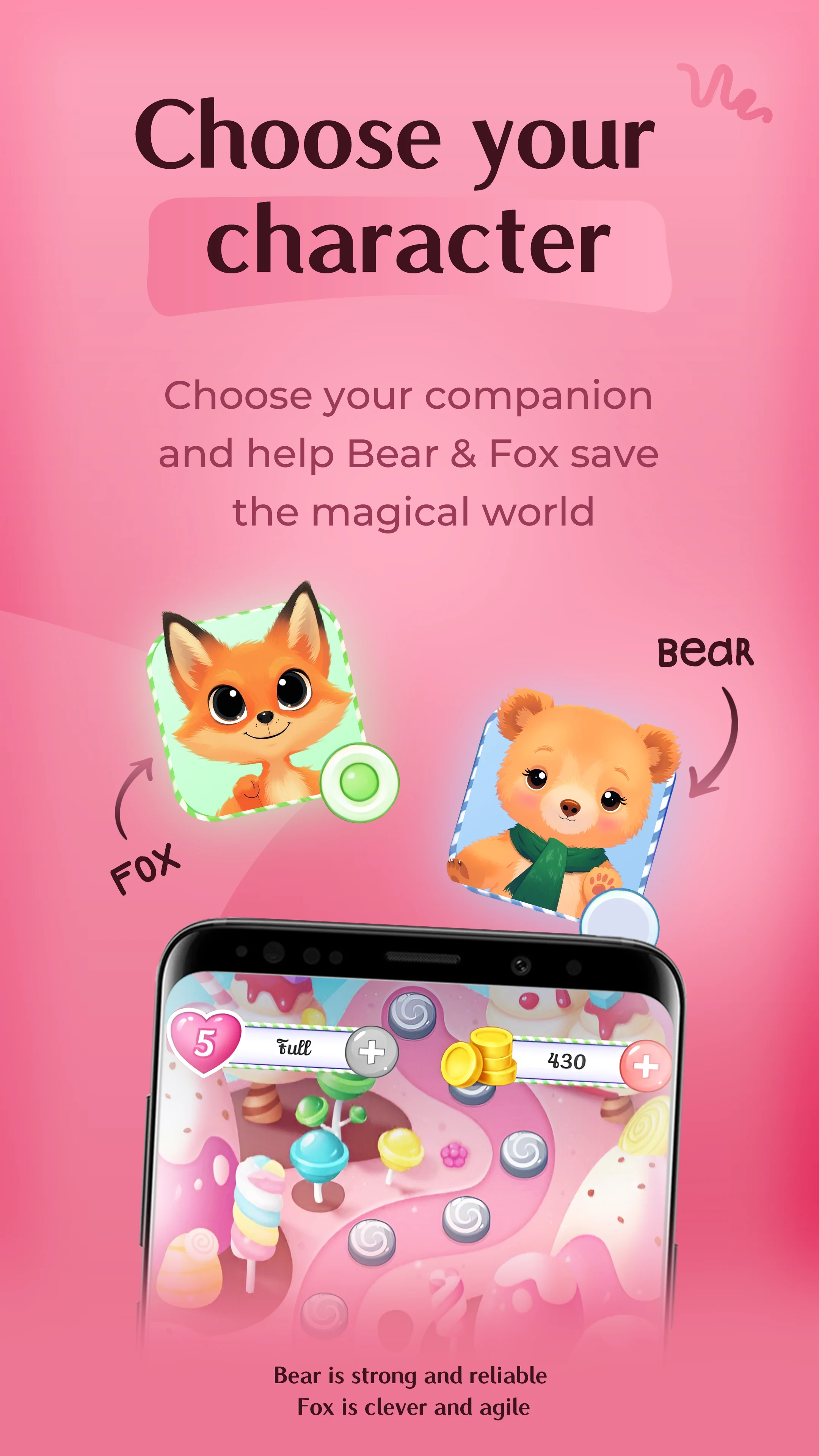 Bear and Fox Match Puzzle Game screenshot